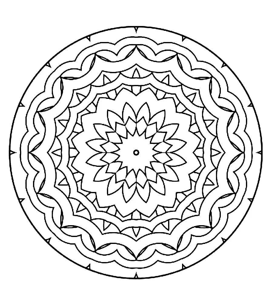 Mandala to color free to print - 5 (Simple Mandalas)